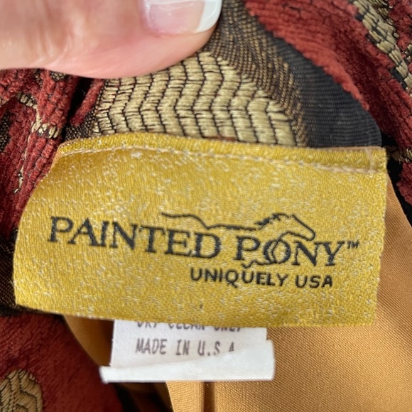 Vintage Painted Pony Leaf Print Blazer, Size Medium - Picture 5 of 6